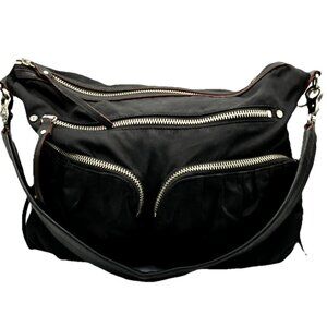 Mz Wallace Hayley Shoulder Bag Black w Leather Trim